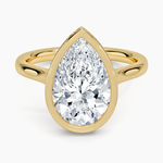 Luna Hidden Halo Diamond Ring Yellow Gold 18k Pear Engagement Ring