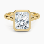 Luna Hidden Halo Diamond Ring Yellow Gold 18k Radiant Engagement Ring