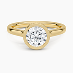 Luna Hidden Halo Diamond Ring Yellow Gold 18k Round Engagement Ring