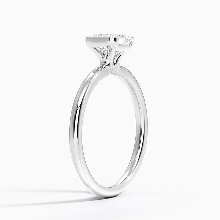 Annika Semi-Bezel Solitaire Ring Platinum Asscher Engagement Ring