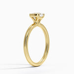 Annika Semi-Bezel Solitaire Ring Yellow Gold 18k Cushion Engagement Ring