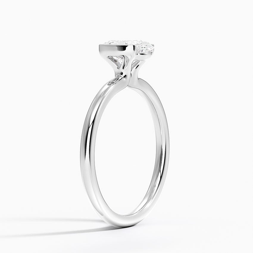 Annika Semi-Bezel Solitaire Ring Platinum Oval Engagement Ring