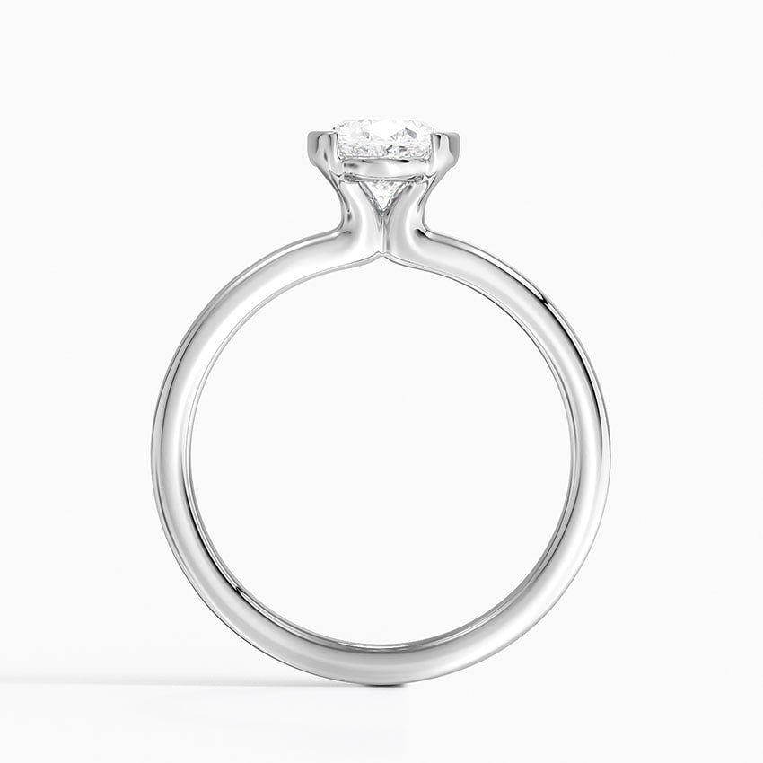 Annika Semi-Bezel Solitaire Ring Platinum Oval Engagement Ring