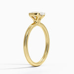 Annika Semi-Bezel Solitaire Ring Yellow Gold 18k Oval Engagement Ring