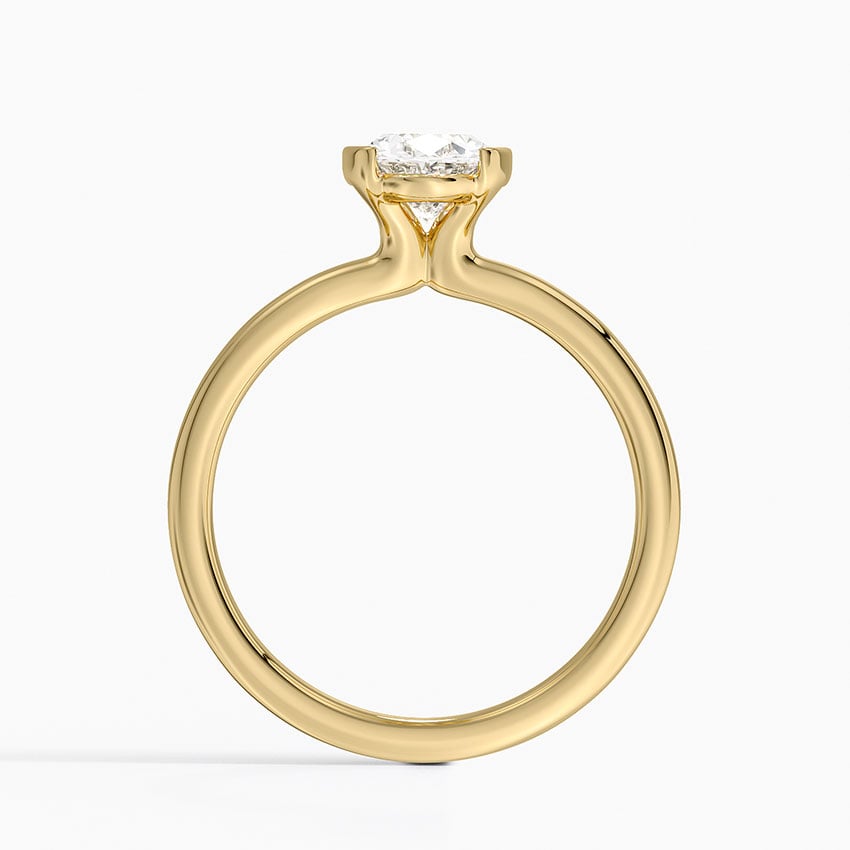 Annika Semi-Bezel Solitaire Ring Yellow Gold 18k Oval Engagement Ring