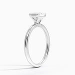 Annika Semi-Bezel Solitaire Ring Platinum Princess Engagement Ring