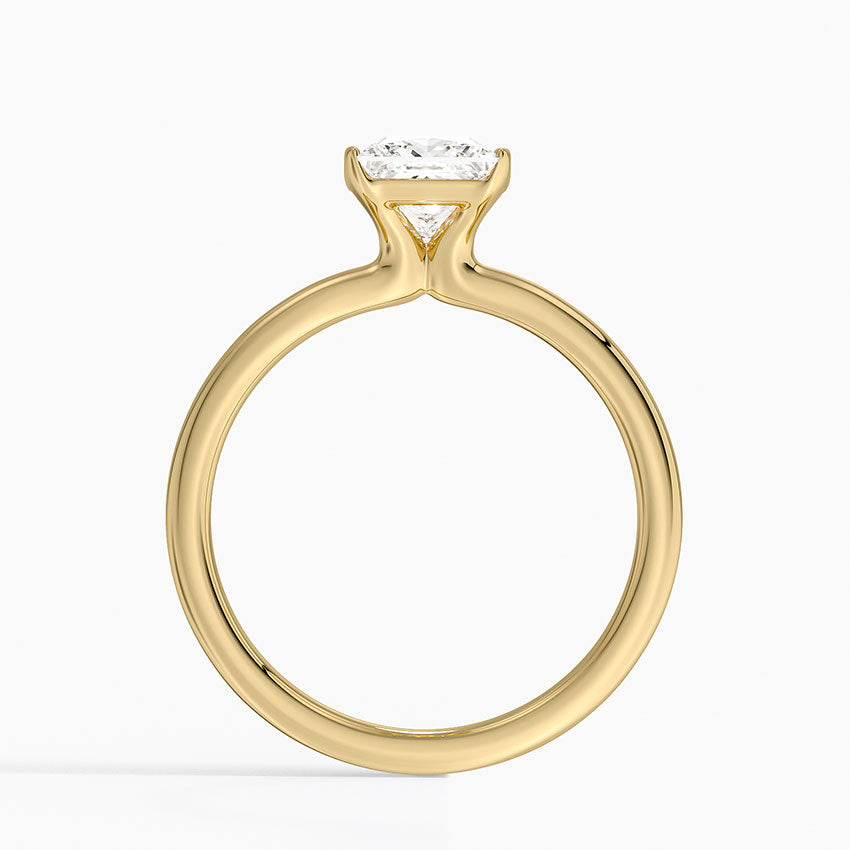 Annika Semi-Bezel Solitaire Ring Yellow Gold 18k Princess Engagement Ring