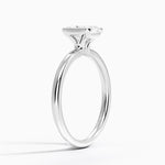 Annika Semi-Bezel Solitaire Ring Platinum Radiant Engagement Ring