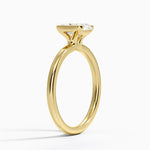 Annika Semi-Bezel Solitaire Ring Yellow Gold 18k Radiant Engagement Ring