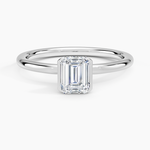 Annika Semi-Bezel Solitaire Ring Platinum Emerald Engagement Ring