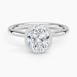 Annika Semi-Bezel Solitaire Ring Platinum Oval Engagement Ring