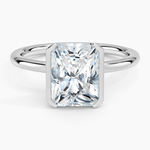 Annika Semi-Bezel Solitaire Ring Platinum Radiant Engagement Ring