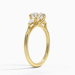 Delilah Three Stone Pear Diamond Ring (1/5 ct. tw.) Yellow Gold 18k Round Engagement Ring