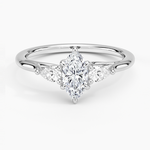 Delilah Three Stone Pear Diamond Ring (1/5 ct. tw.) Platinum Marquise Engagement Ring
