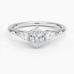 Delilah Three Stone Pear Diamond Ring (1/5 ct. tw.) Platinum Oval Engagement Ring
