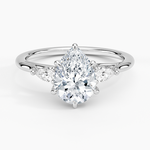 Delilah Three Stone Pear Diamond Ring (1/5 ct. tw.) Platinum Pear Engagement Ring
