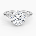 Delilah Three Stone Pear Diamond Ring (1/5 ct. tw.) Platinum Round Engagement Ring