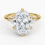Delilah Three Stone Pear Diamond Ring (1/5 ct. tw.) Yellow Gold 18k Oval Engagement Ring