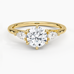 Delilah Three Stone Pear Diamond Ring (1/5 ct. tw.) Yellow Gold 18k Round Engagement Ring