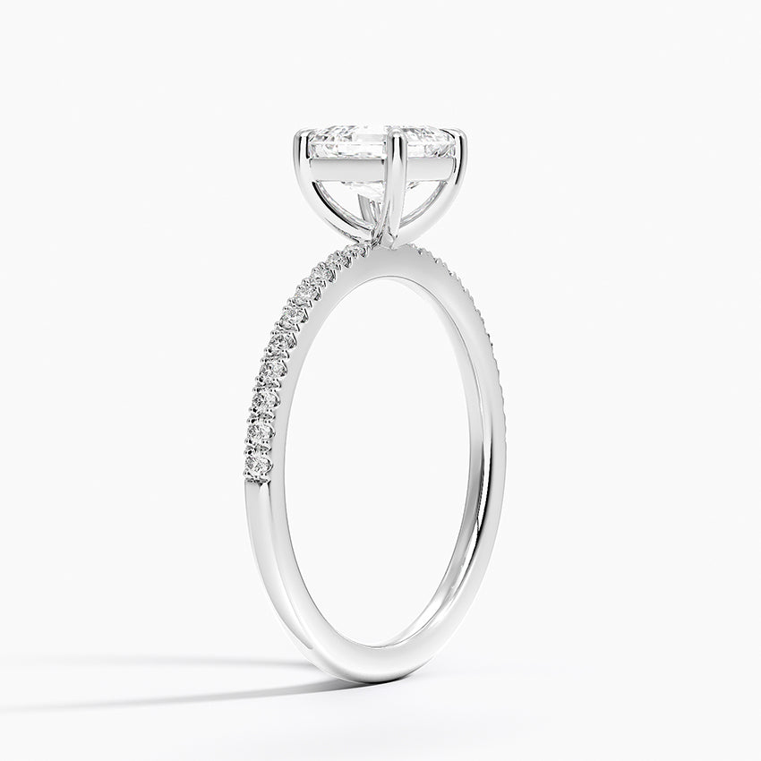 Perfect Fit Half Coverage Diamond Ring Platinum Asscher Engagement Ring