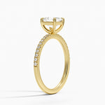 Perfect Fit Half Coverage Diamond Ring Yellow Gold 18k Asscher Engagement Ring