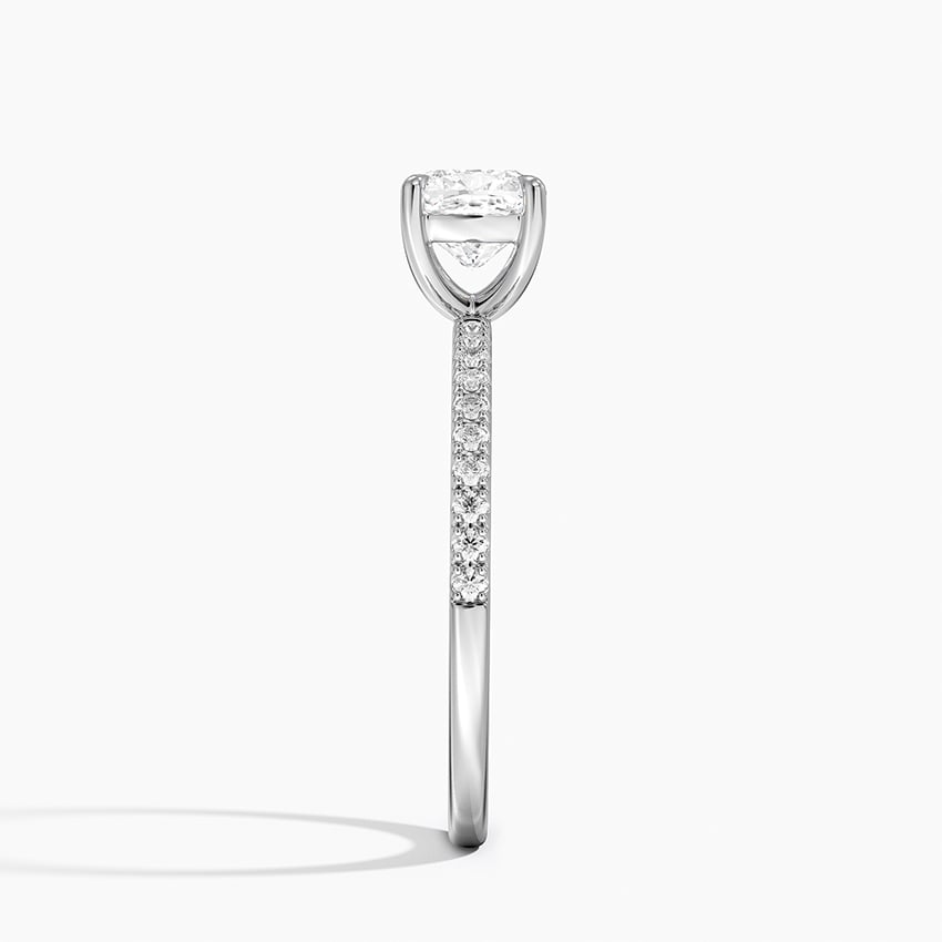Perfect Fit Half Coverage Diamond Ring Platinum Cushion Engagement Ring