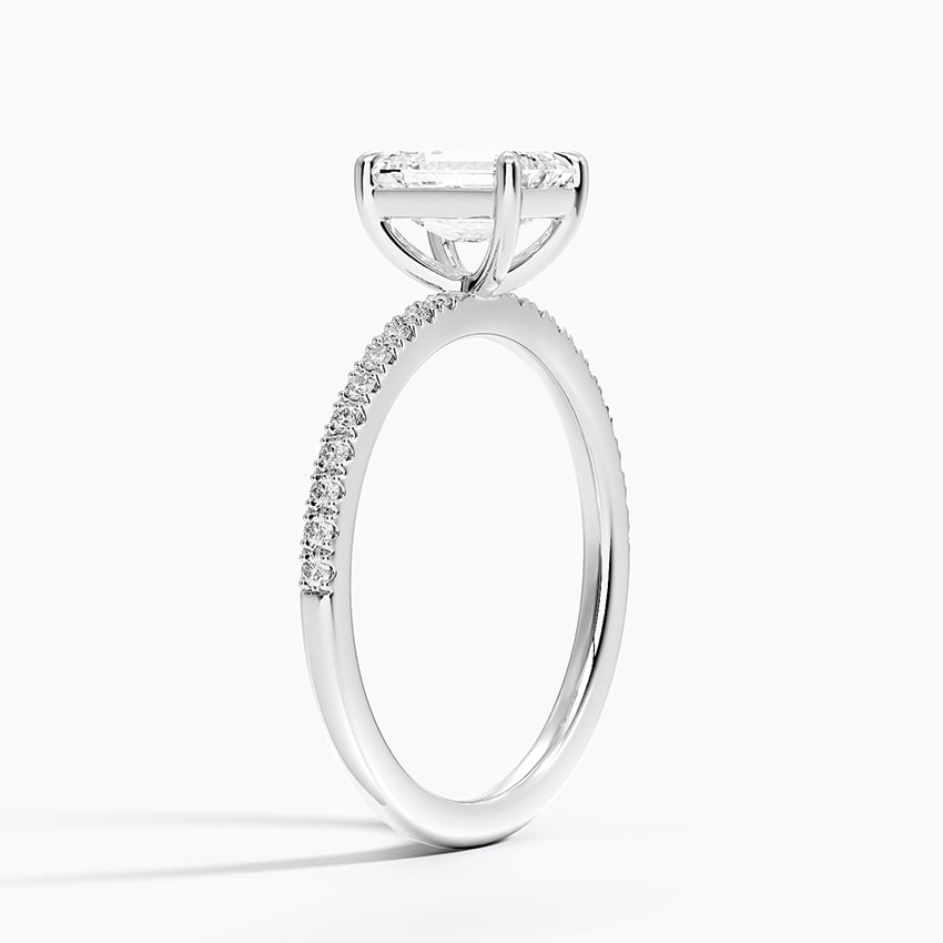 Perfect Fit Half Coverage Diamond Ring Platinum Emerald Engagement Ring