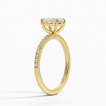 Perfect Fit Half Coverage Diamond Ring Yellow Gold 18k Oval Engagement Ring
