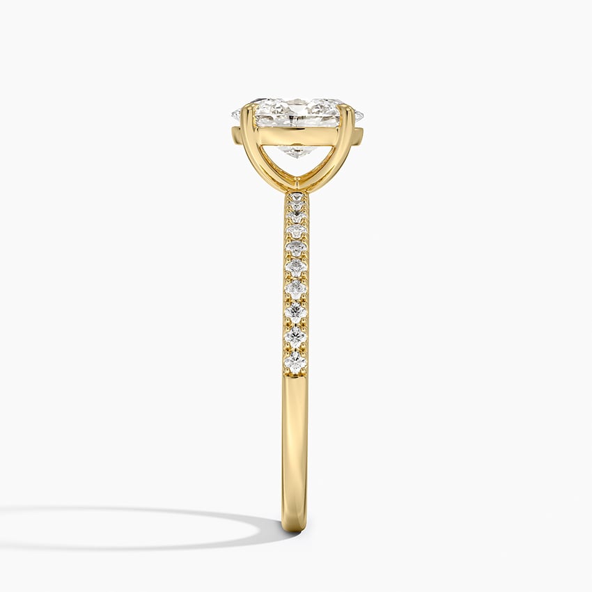 Perfect Fit Half Coverage Diamond Ring Yellow Gold 18k Oval Engagement Ring