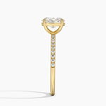 Perfect Fit Half Coverage Diamond Ring Yellow Gold 18k Oval Engagement Ring