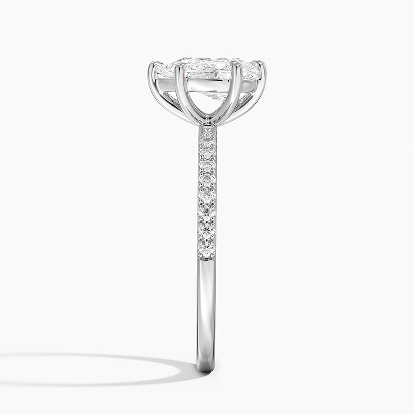 Perfect Fit Half Coverage Diamond Ring Platinum Pear Engagement Ring
