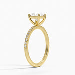 Perfect Fit Half Coverage Diamond Ring Yellow Gold 18k Princess Engagement Ring