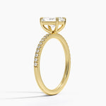 Perfect Fit Half Coverage Diamond Ring Yellow Gold 18k Radiant Engagement Ring