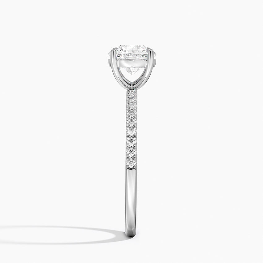 Perfect Fit Half Coverage Diamond Ring Platinum Round Engagement Ring