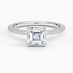 Perfect Fit Half Coverage Diamond Ring Platinum Asscher Engagement Ring