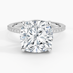 Perfect Fit Half Coverage Diamond Ring Platinum Cushion Engagement Ring