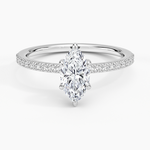 Perfect Fit Half Coverage Diamond Ring Platinum Marquise Engagement Ring
