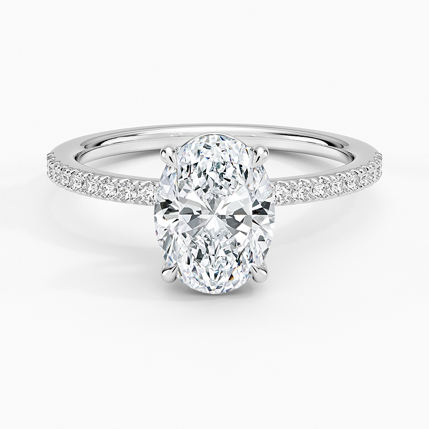 Perfect Fit Half Coverage Diamond Ring Platinum Oval Engagement Ring