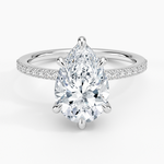 Perfect Fit Half Coverage Diamond Ring Platinum Pear Engagement Ring