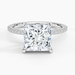 Perfect Fit Half Coverage Diamond Ring Platinum Princess Engagement Ring