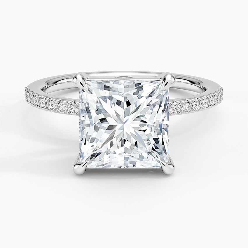 Perfect Fit Half Coverage Diamond Ring Platinum Princess Engagement Ring