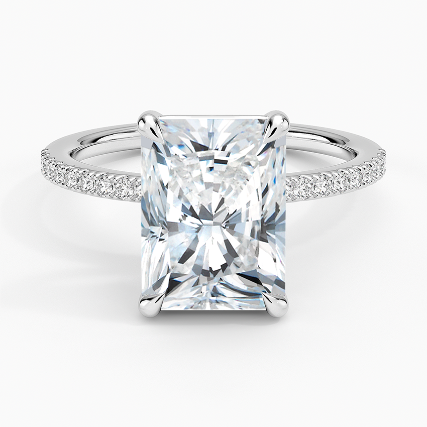 Perfect Fit Half Coverage Diamond Ring Platinum Radiant Engagement Ring