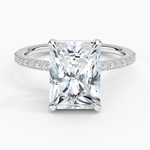 Perfect Fit Half Coverage Diamond Ring Platinum Radiant Engagement Ring