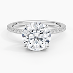 Perfect Fit Half Coverage Diamond Ring Platinum Round Engagement Ring