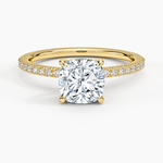 Perfect Fit Half Coverage Diamond Ring Yellow Gold 18k Cushion Engagement Ring