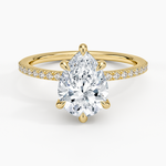 Perfect Fit Half Coverage Diamond Ring Yellow Gold 18k Pear Engagement Ring