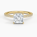 Perfect Fit Half Coverage Diamond Ring Yellow Gold 18k Princess Engagement Ring