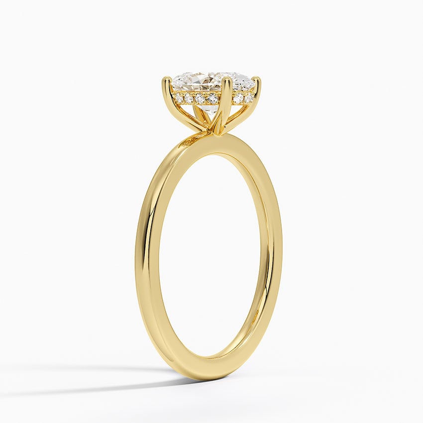 Sydney Perfect Fit Hidden Halo Diamond Ring Yellow Gold 18k Oval Engagement Ring