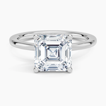 Sydney Perfect Fit Hidden Halo Diamond Ring Platinum Asscher Engagement Ring