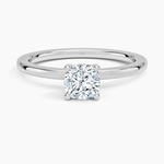 Sydney Perfect Fit Hidden Halo Diamond Ring Platinum Cushion Engagement Ring